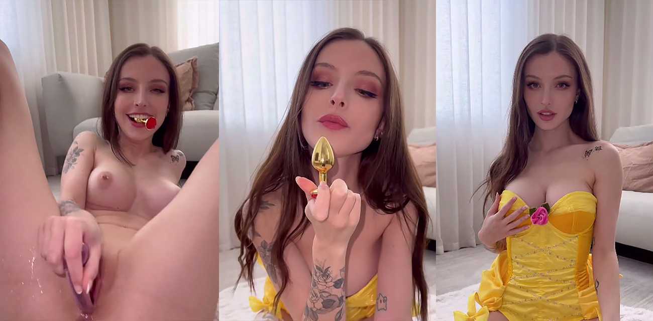 加拿大巨乳网黄【DaintyWilder】双穴调教流出，玫瑰肛塞缓缓推入，粉色水晶棒狂刺嫩穴